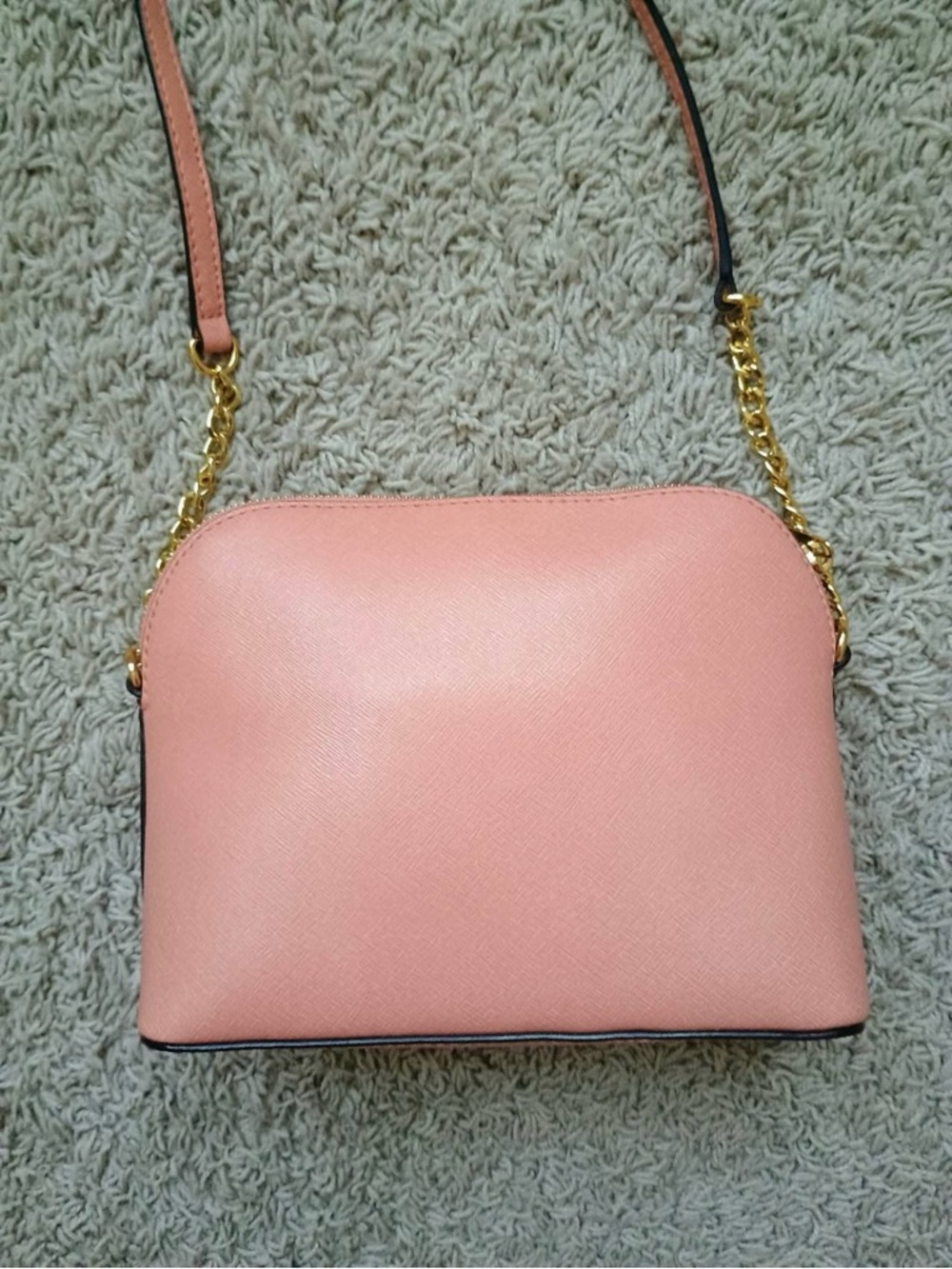 NWT Michael Kors Cindy Dome Leather Crossbody Peach - Picture 3 of 16